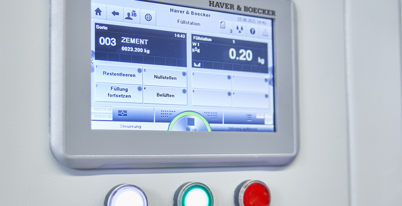 Detailed view of a control display with weigher overview