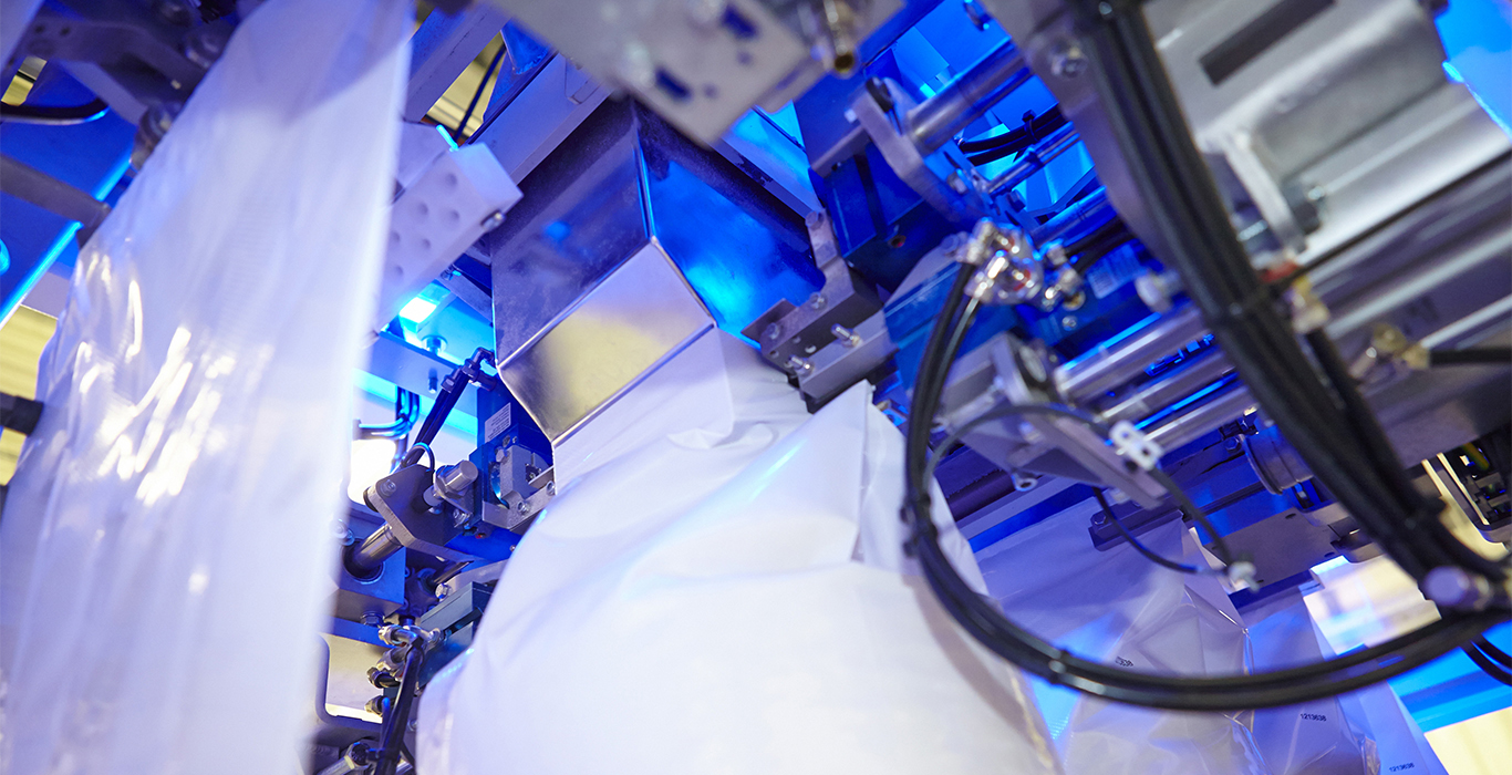 Blue illuminated machine details - diagnostic lighting