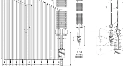 Konstruktionszeichnung für Architekturgewebe