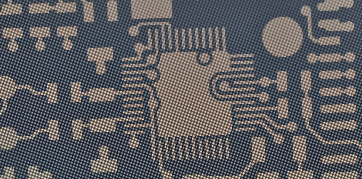 Template for a screen printed circuit board