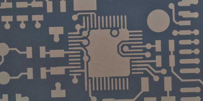 Template for a screen printed circuit board