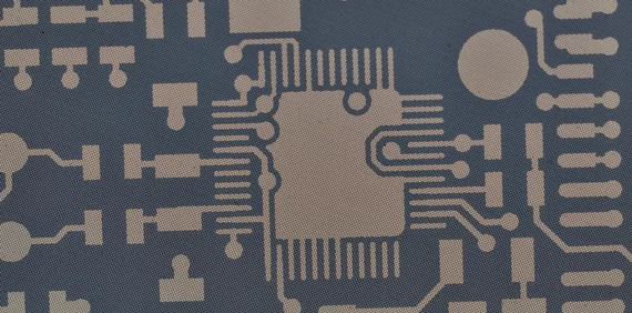 Template for a screen printed circuit board