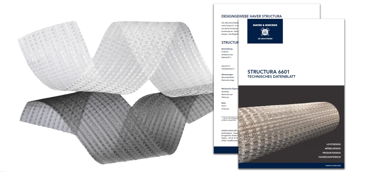 Designgewebe-Locke und Technisches Datenblatt