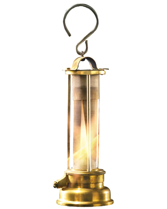 Lampe de mineur avec cylindre en toile de laiton