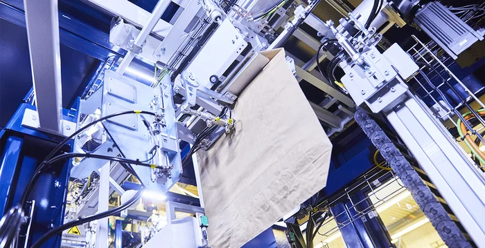 Lineareraufstecker zur Befüllung von Säcken in Abfüllanlage