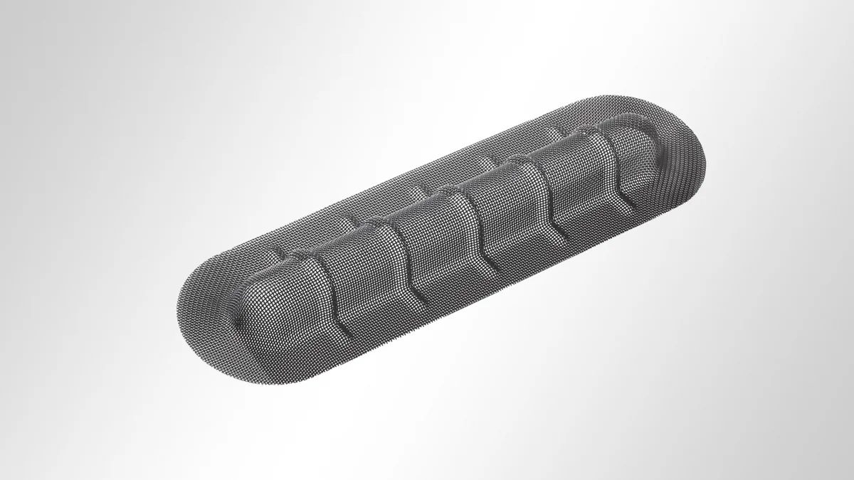 Pièce moulée en toile métallique ovale avec élévations