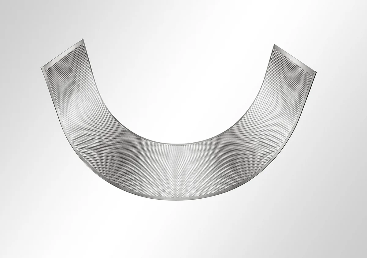 HAVER granulating screen with a stainless steel edging