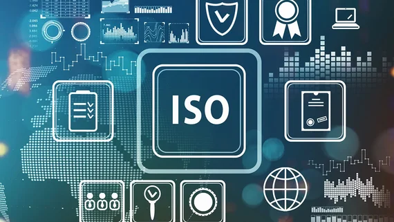 Several icons related to “certification” on a programmed globe.