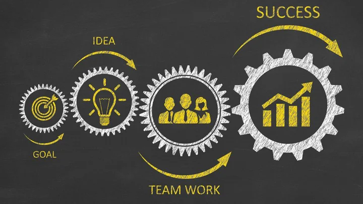 Gears symbolize a successful process chain