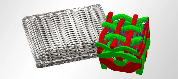 Simulation eines Presslings und fertiges Produkt