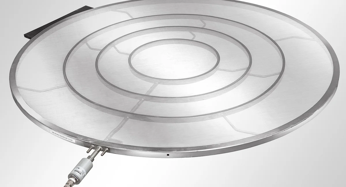 HAVER Rundsiebrahmen mit direkter Schallleiter-Zuführung