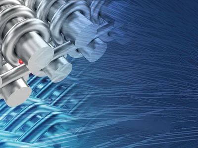 3D view of the RPD-HIFLO in combination with wires prepared for the weaving process. 