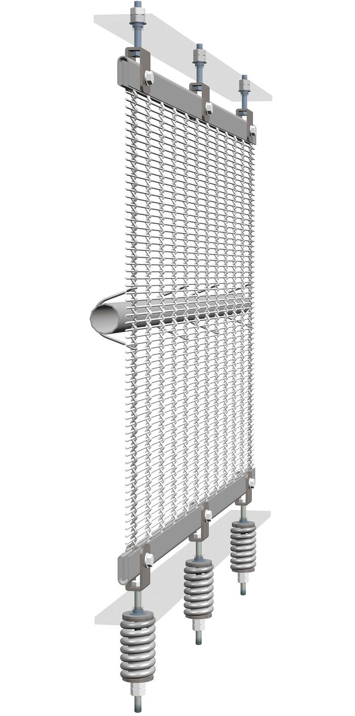 3D Zeichnung Befestigungslösung für Fassadenverkleidungen aus Drahtgewebe