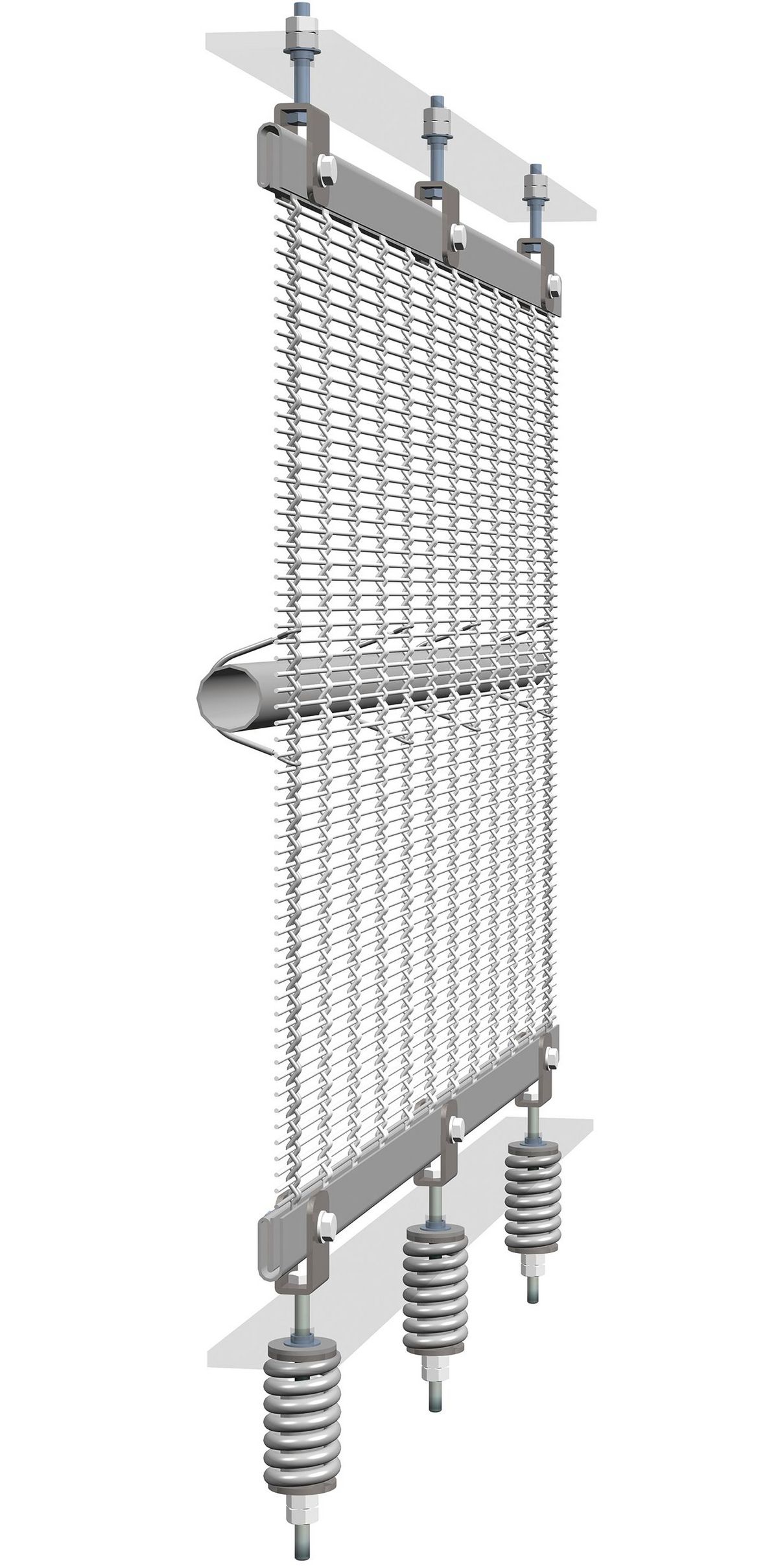 3D Zeichnung Befestigungslösung für Fassadenverkleidungen aus Drahtgewebe