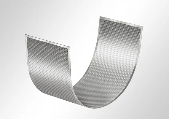 HAVER granulating screen with a stainless steel edging