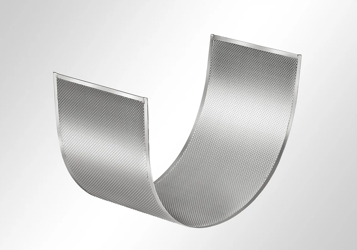 HAVER granulating screen with a stainless steel edging