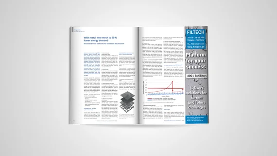 Maquette recto-verso de l'article rédigé par un utilisateur anglais intitulé « With metal wire mesh to 90 % lower energy demand »