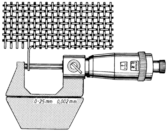 Zeichnung-Drahtstärke-messen-mit Mikrometerschraube