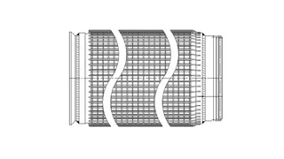Drawing of a filter candle made of metal wire mesh