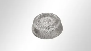 A round deep-drawn part with an elevation in the middle