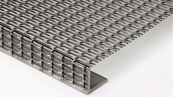 Framing solutions: Wire mesh folded through 90° and welded with an L-profile.