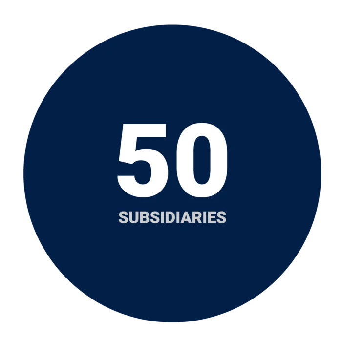 Icon: 50 subsidiaries