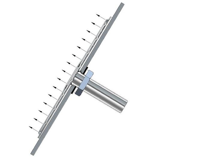 Produktbild einer PLYMESH Metall-Drahtgewebe-Verbundplatte von der Seite