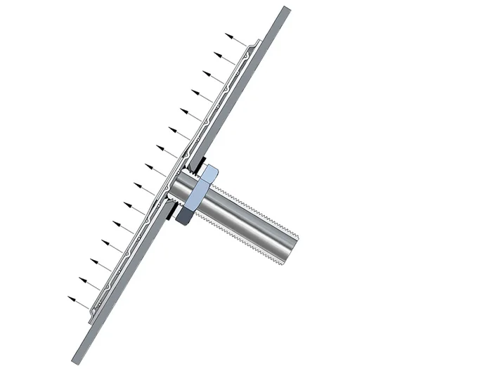 Produktbild einer PLYMESH Metall-Drahtgewebe-Verbundplatte von der Seite