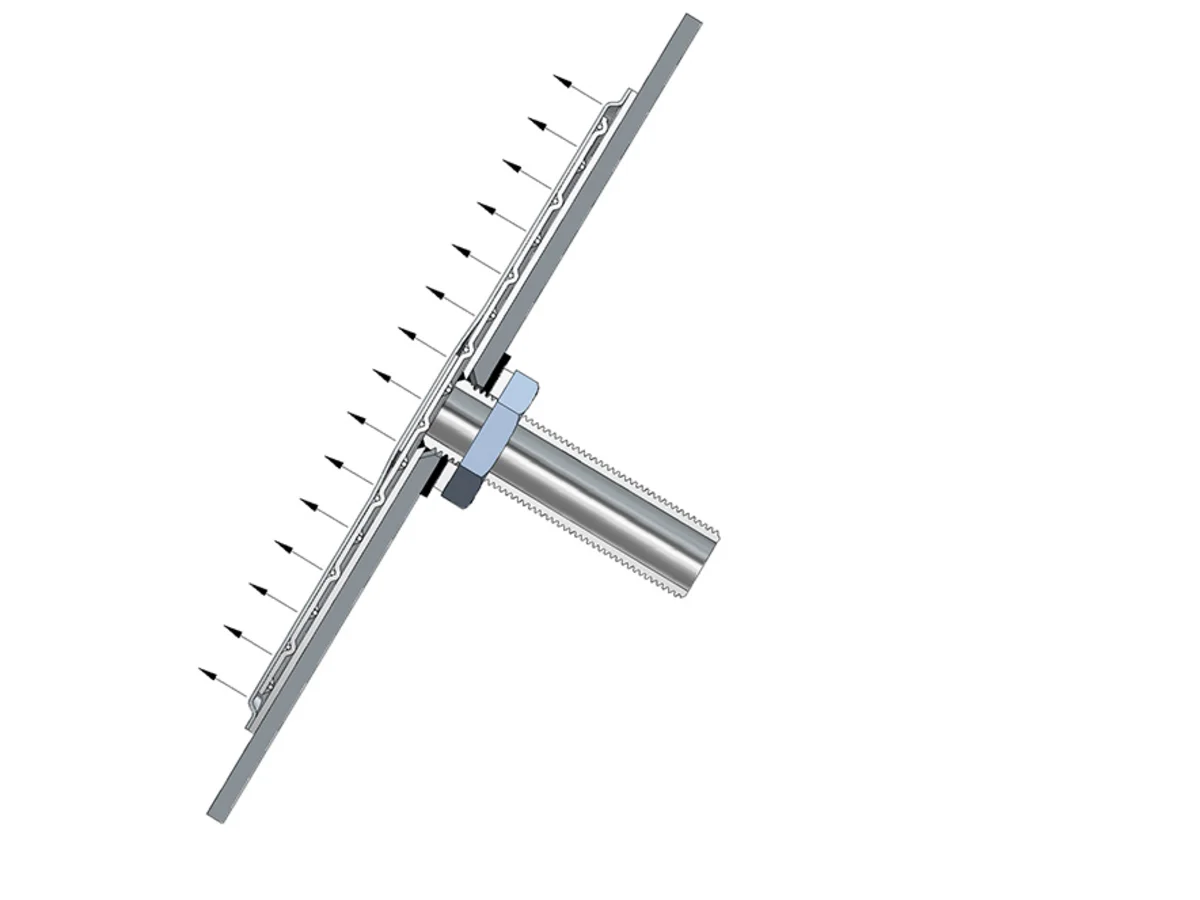 Product picture of a PLYMESH metal wire cloth composite plate from the side