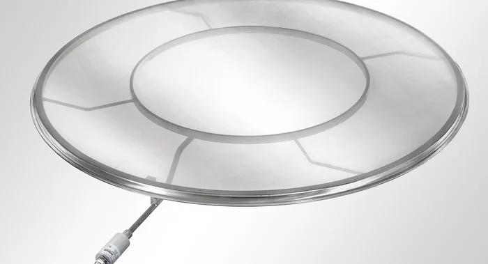 HAVER Rundsiebrahmen mit S-förmiger Schallleiter-Zuführung