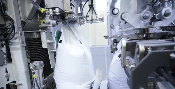 Film bag during filling