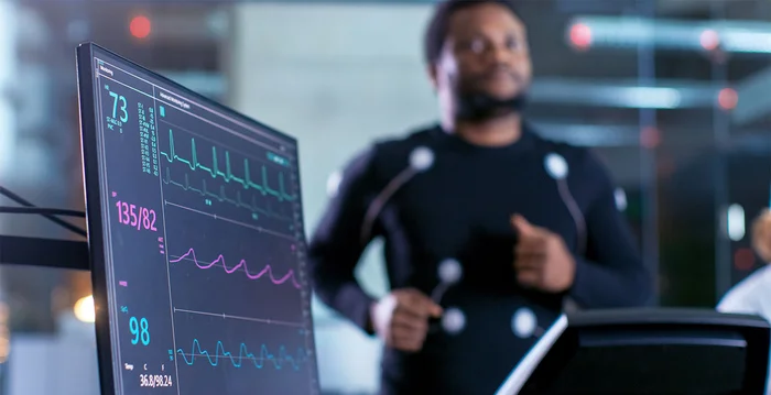 A computer takes a person’s body values and analyzes them