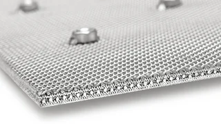 Gewebelaminate: Querschnitt einer POROSTAR-Filterplatte