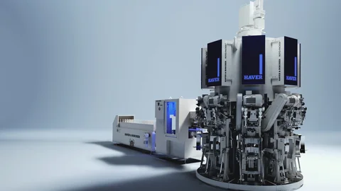 Das Hochleistungs-Verpackungssystem ROTO-PACKER® RVT für die Abfüllung in Ventilsäcken mit einem RADIMAT® und Leersackzellenband