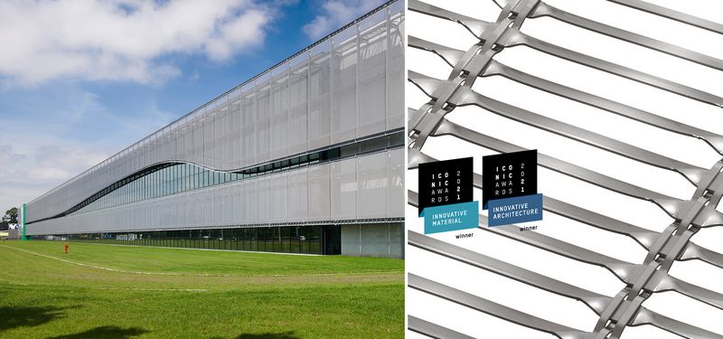 Sun protection mesh made out of metal wire mesh Haver Boecker