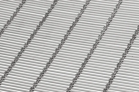 MULTI-BARRETTE 8106 architectural wire mesh - view over a corner