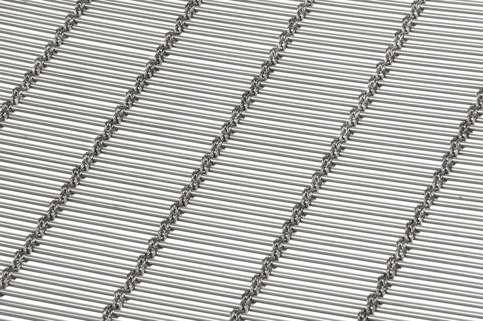 MULTI-BARRETTE 8106 architectural wire mesh - view over a corner